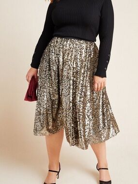 Maeve • Anthropologie • Orleans Sequin Skirt
